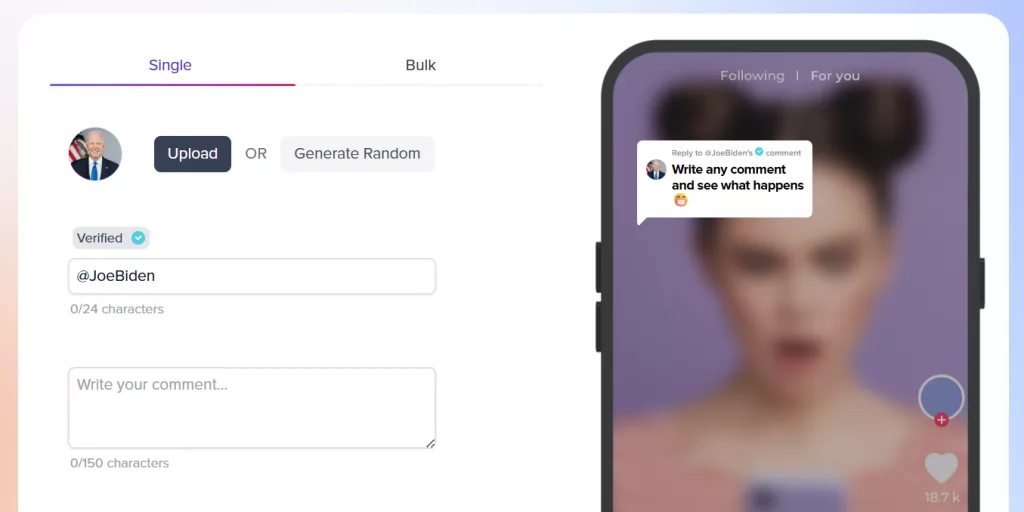 Генератор коментарів для TikTok (ідеально для UGC та реклами)